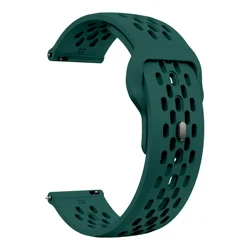Enhanced Sports Silicone Strap 22mm Replacement Band Bracelet - Width 22mm (Blackish green)