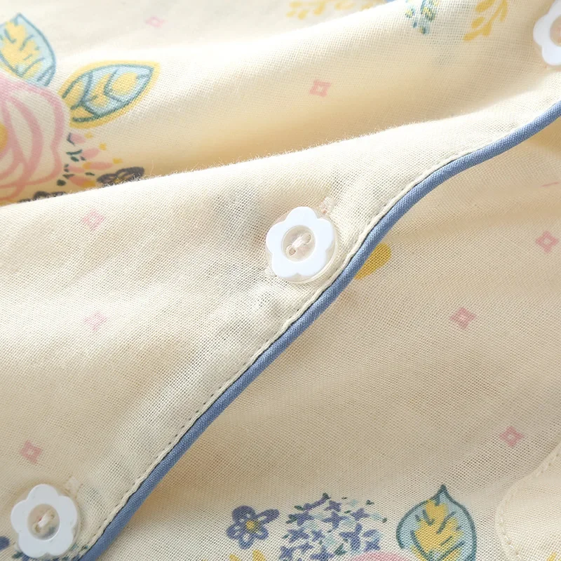 2024 Japanese Spring and Autumn New Women's Pajama Set 100%Cotton Ladies Printed Long Sleeve Pants Two Piece Home Furnishing Set