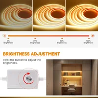 220V COB LED Strip Light High Bright Switch/Dimmable US 110v EU Plug Neon Tape Kitchen Cabinet  lighting Waterproof garden - Image 3