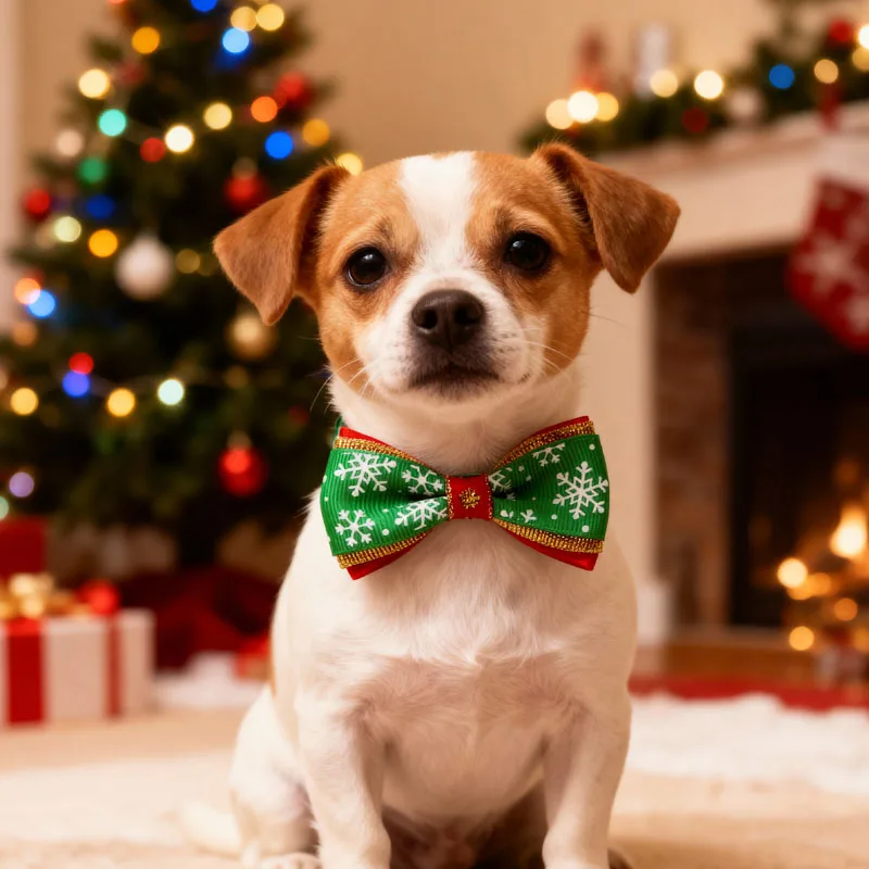 Pet Christmas Bow Tie Dog Collar with Bowknot Stylish Holiday Pet Accessory for Dogs Perfect for Christmas and Special Occasions Pet Christmas Bow Tie Dog Collar with Bowknot Stylish Holiday Pet Accessory for Dogs Perfect for Christmas and Special Occasions