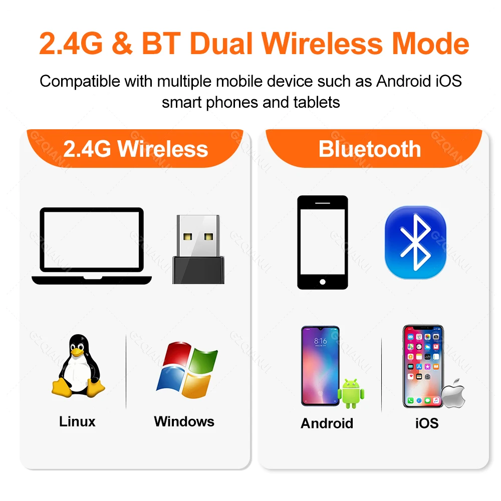 2D 백 클립 블루투스 바코드 스캐너 전화 작업 휴대용 바코드 리더 데이터 매트릭스 안드로이드 iOS 시스템 스캔을위한 1D QR 스캐너