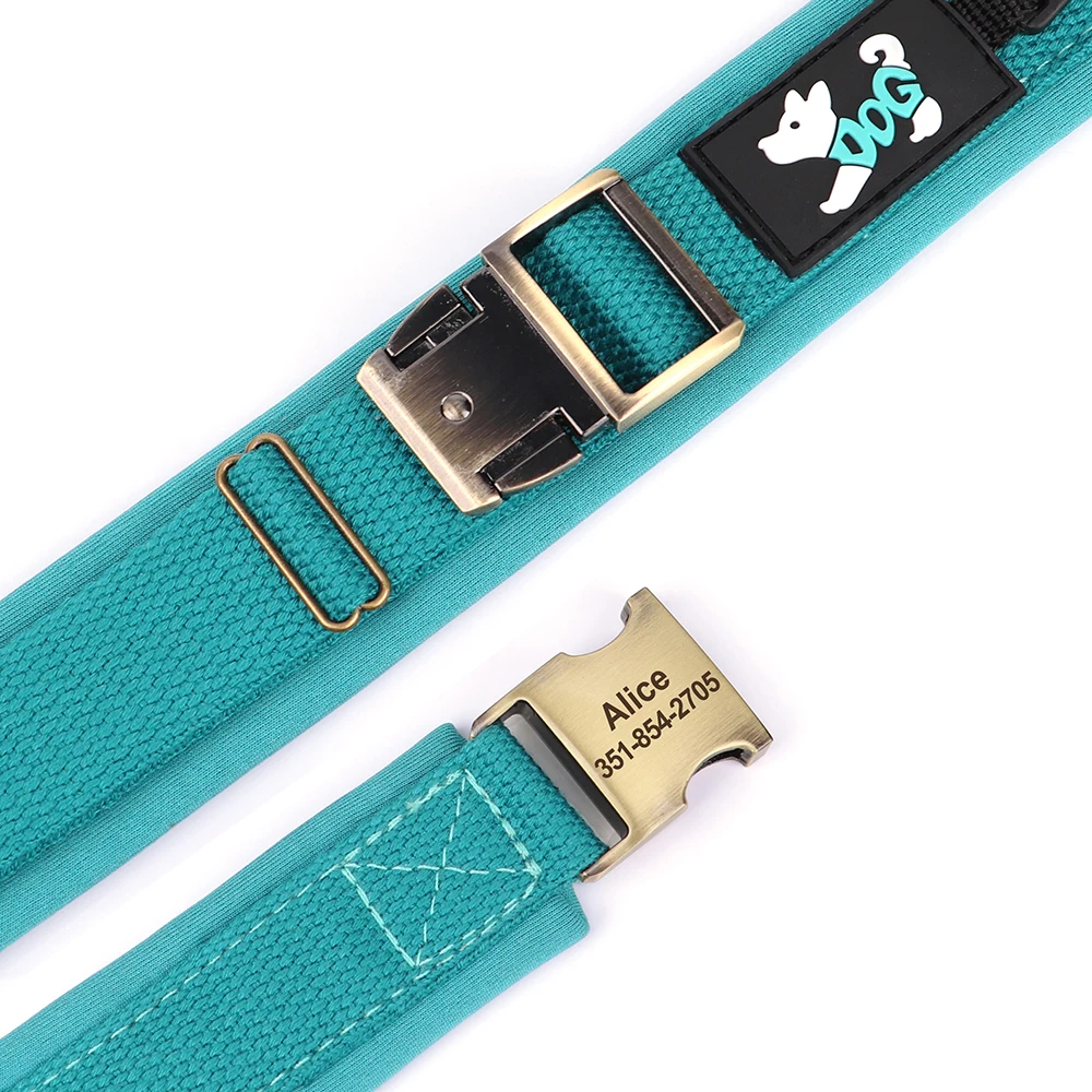 Dog Pet Collar Personalized Nylon Dog Collar Soft Padded Dog Collars Durable Pet ID Collar Adjustable for Small Medium Large Dogs Free Custom