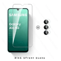 4-in-1 Durable Glass Case with Tempered Glass and Camera Screen Protector for Samsung A16 4G (2In1 1Front 1Lens)