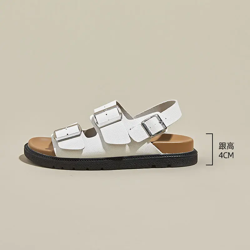 Women's Thick-Soled 2024 Summer New Versatile Retro Roman Sandals Outdoor Beach Shoes