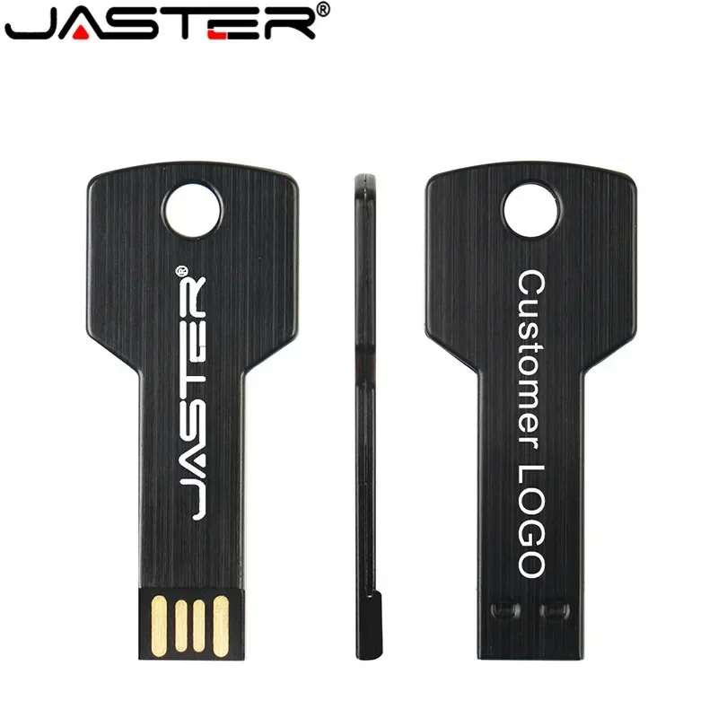 USB Flash Drive Flash Drive JASTER Metal key Shape USB 2.0 Flash Drives Pen Drives Waterproof Memory Stick Real Capacity U Disk 16GB 32GB 64GB USB stick 8GB