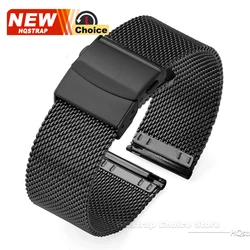 Premium Milanese Stainless Steel Watch Strap - Versatile Sizes - 18mm (Black)