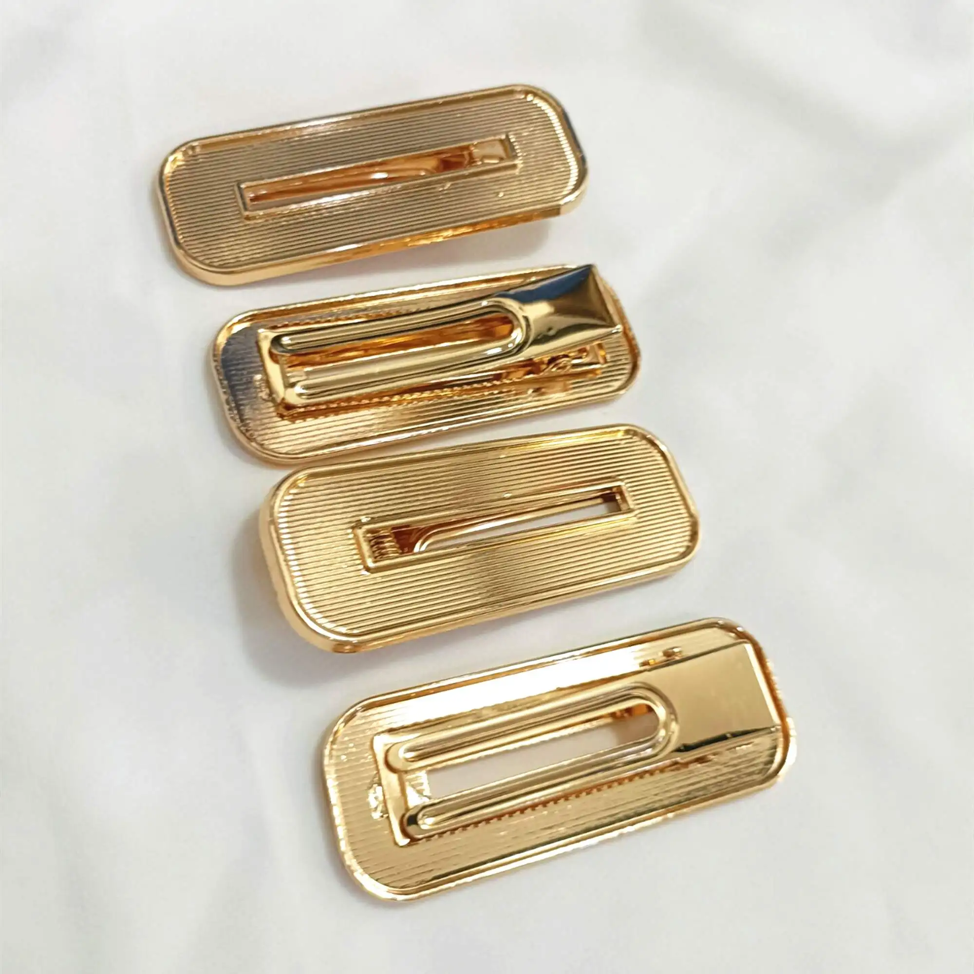 High quality drop clip oval flat clip groove diy patch leather hair accessories 3pcs/lot 7.5x2.8cm