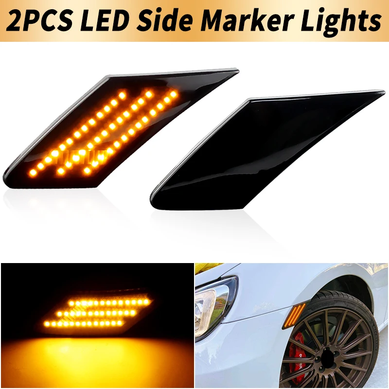 2PCS Amber LED Turn Signal Lights Side Marker Lamps Canbus For Toyota 86 FT86 GT86 For Scion FR-S For Subaru BRZ Car Accessories 2
