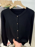 AOSSVIAO Long Sleeve Sweaters Cardigan Spring Autumn Women O-Neck Knitwear Tops Clothing Fashion Basic Tops - Image 4