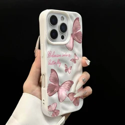 Luxury Butterfly Pattern Candy Color Shockproof Phone Case - Fashionable Cover - iPhone 15 Plus (BA - P8863)
