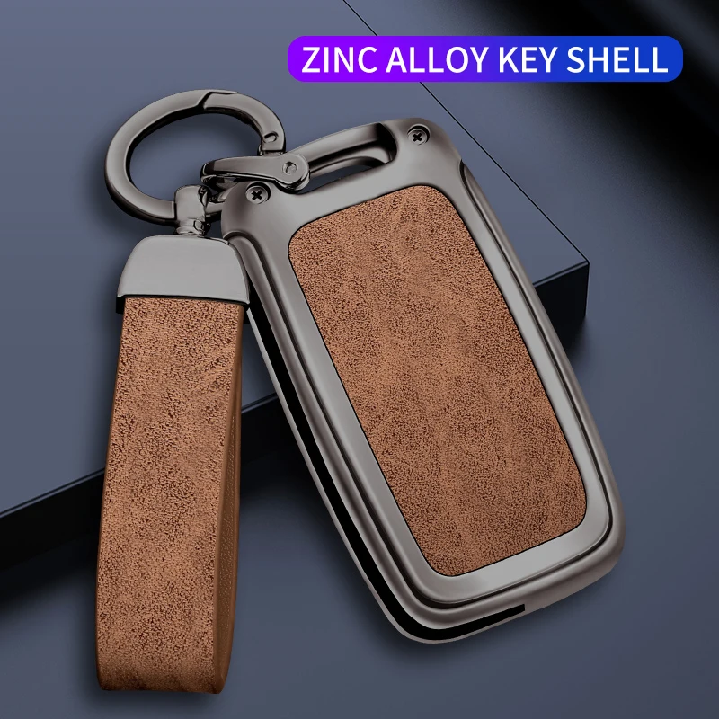 Key Case Cover Metal Leather Car Key For Volkswagen VW Polo Golf Passat Tiguan Beetle Caddy T5 Up Eos Skoda Octavia Seat Leon Altea
