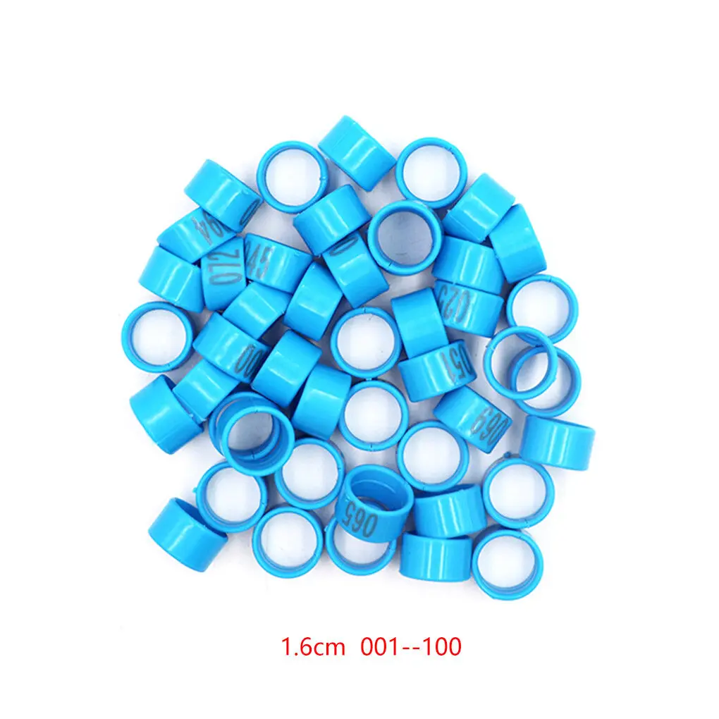 100pcs 001-100 Numbered Reusable Colorful Poultry Leg Bands Plastic Birds Leg Clip Poultry Rings