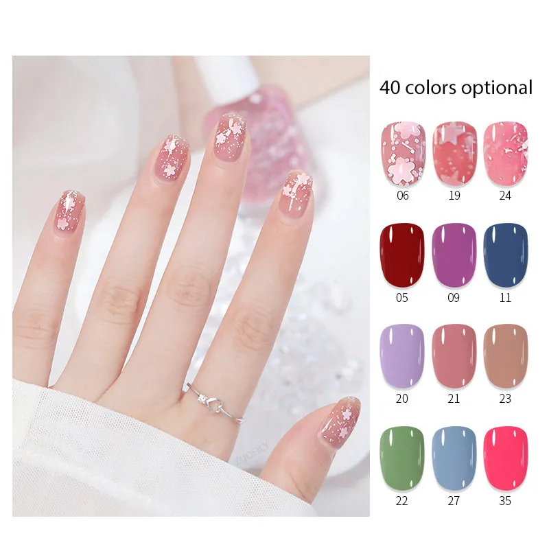 Nail Polish 10ml Water-based Long Lasting Tearable Quick Dry No Bake Semi-permanent Varnish DIY Fashion Manicure 40 Color