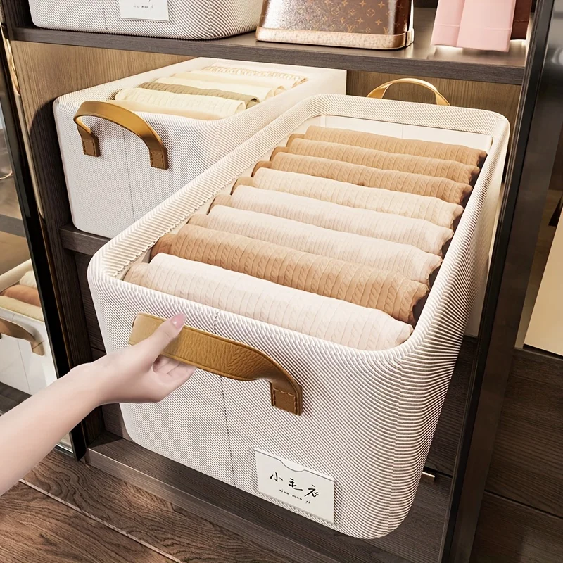 2-pack Large Storage Basket With Shelves, Fabric, Wardrobe Storage Bag And Storage Bin With Handles For Organizing Clothes, Deco 5