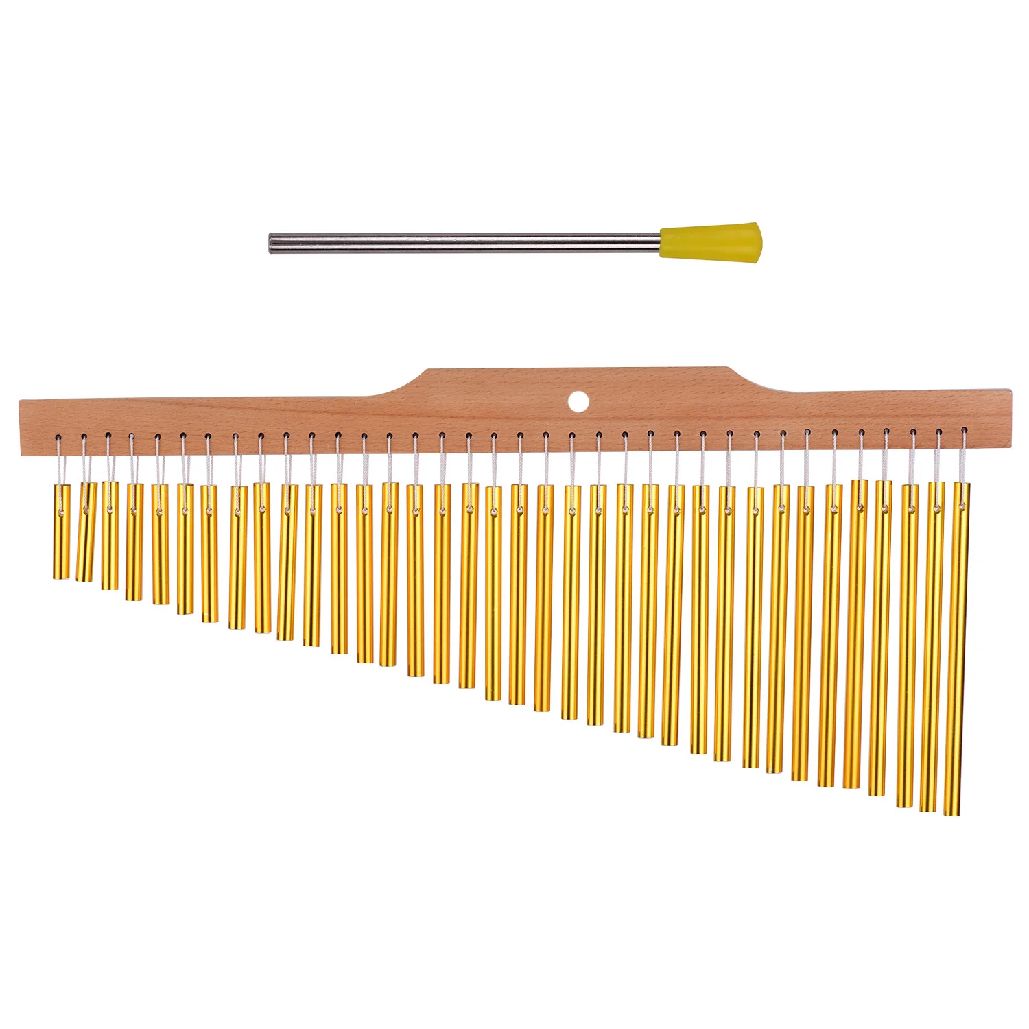 Bamboo Wind Chimes Meditation Chimes Energy Chimes 36 Bar Chimes Gold Aluminum Alloy Wooden Bar For Holiday Parties