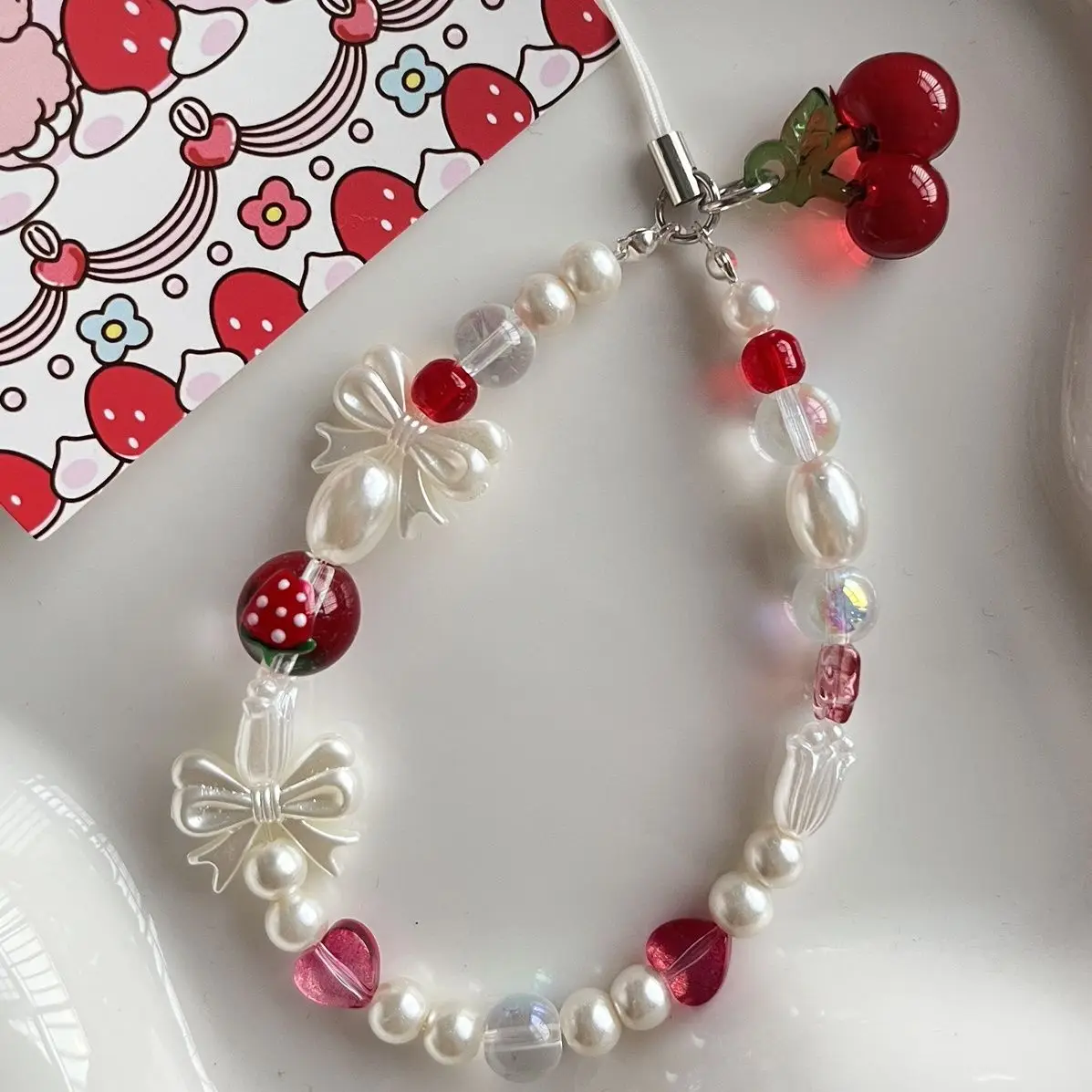 Y2K Original Short Phone Charms Strap Super Cute Summer Cherry Ciondolo Cordino per Ragazza Donna Portachiavi Cavo Gioielli Regali_voghion.com