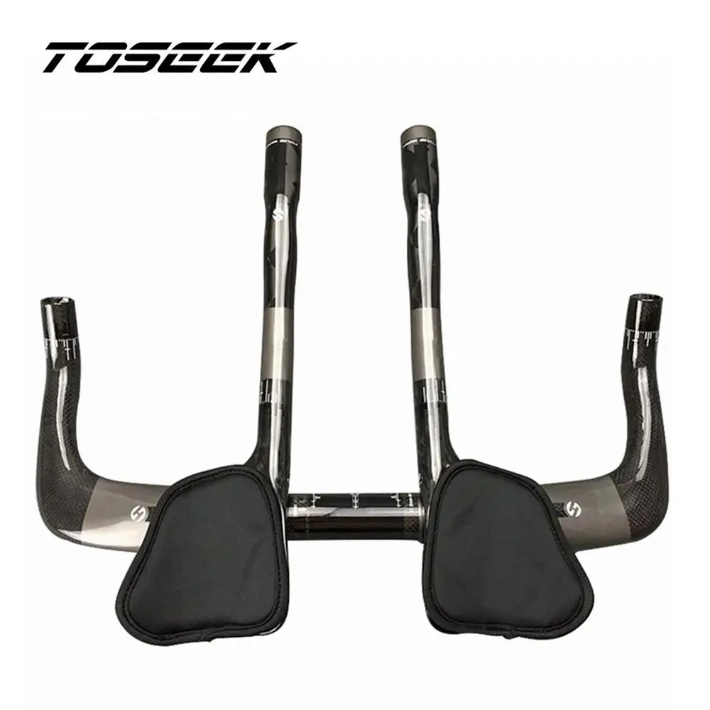 

TOSEEK Carbon Fiber Bike TT Handlebar Aero Bars Triathlon Time Trial Tri Rest Handlebar Bicycle Parts 31.8mm