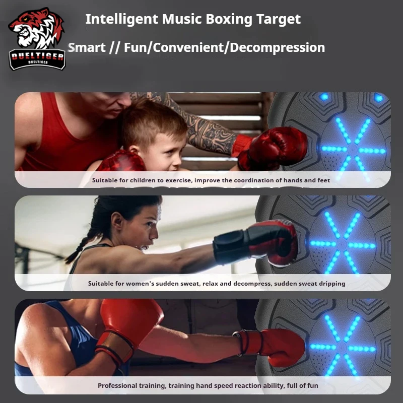 Music Wall Mounted Boxing Target Wall Target Fitness Sports for Adult/Children Kickboxing Exercise Response Martial Indoor Equip