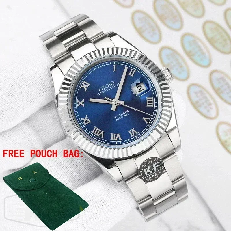 

Luxury New Automatic Watch For Men Mechanical Movement Watches Stainless Steel Silver Gold Rome Blue Green Sappihre Glass