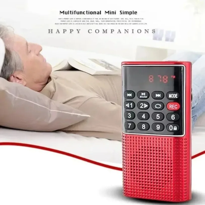 VIKEFON Mini Portable FM Radio Wireless Speaker MP3 Music Player with Recording Support Handsfree TF Card USB Headphone Play