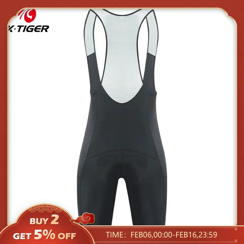 X-TIGER 남성용 포켓 사이클링 턱받이 반바지, 장거리 사이클링용 전문 사이클링 타이즈, 산악 도로 사이클링