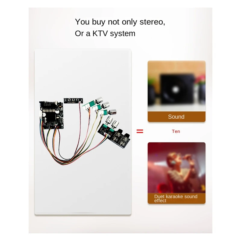 ZK-502HS KTV Microphone Audio Integrated Machine 2.0 Channel Bluetooth Amplifier Board 50W+50W, External Amplifier Board 3