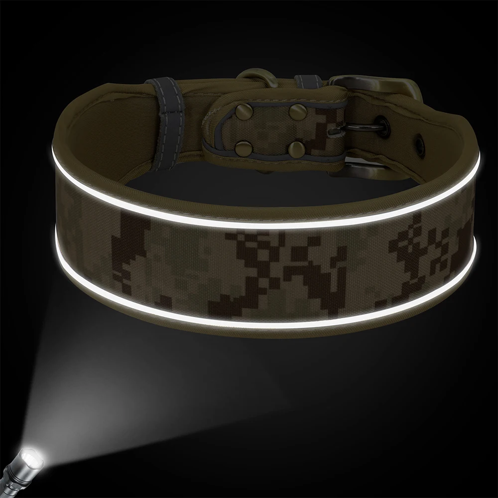 Reflective Puppy Big Dog Collar Adjustable Wide Pet Collars With Buckle dog collar pet collar for Small Medium Large Dogs Pitbull Greyhound Dog Chain