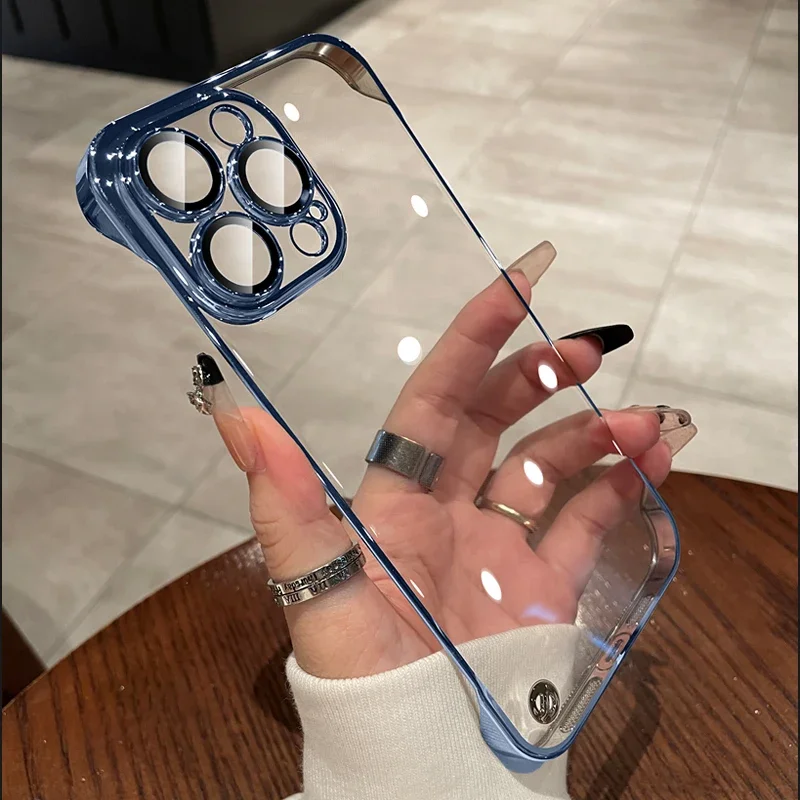 Schlanke Rahmenlose Handyhülle Mit Linsenschutz Für Iphone_voghion.com