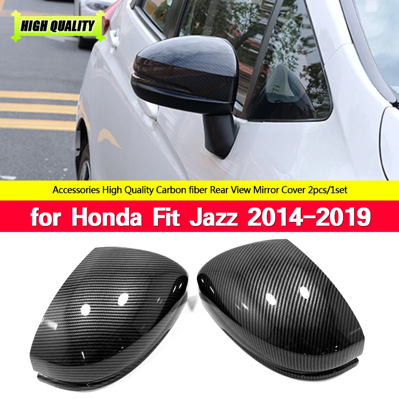 

Fiber Look Mirror Cover For Honda Fit Jazz City 2014 2015 2016 2017 2018 2019 Replacement Rear Side View Mirror Cover
