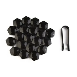 Sleek Black Wheel Nut Bolt Covers - Durable ABS Protective Caps (Black)