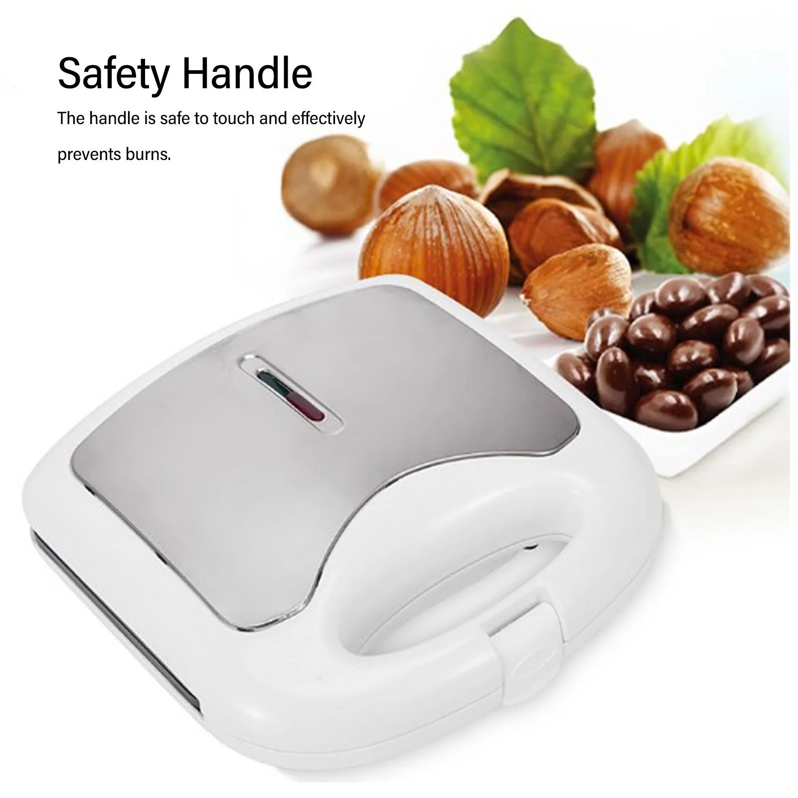 110V Nut Waffle Baking Machine Capacity Adjustable Temperature US Plug Nut Waffle Bread Machine Anti Stick for Breakfast