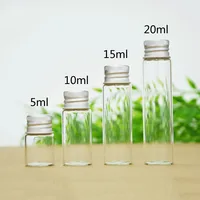 1PCS 5ML/10ML/15ML/20ML Cute Clear Glass Bottles with Cork Stopper Empty Spice Bottles Jars DIY Crafts Vials 1