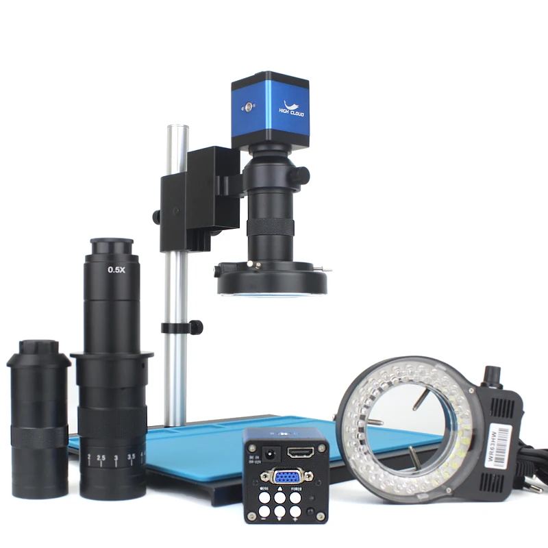 

13MP 1080P HDMI VGA Electronic Digital Video Microscope Camera 180&130X Zoom C Mount Lens 56 LED For Mobile Phone Repair Tools