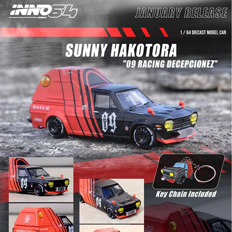 

INNO 1:64 Model Car Sunny Hakotora Racing W/ Key Chain Gift- Advan Coating