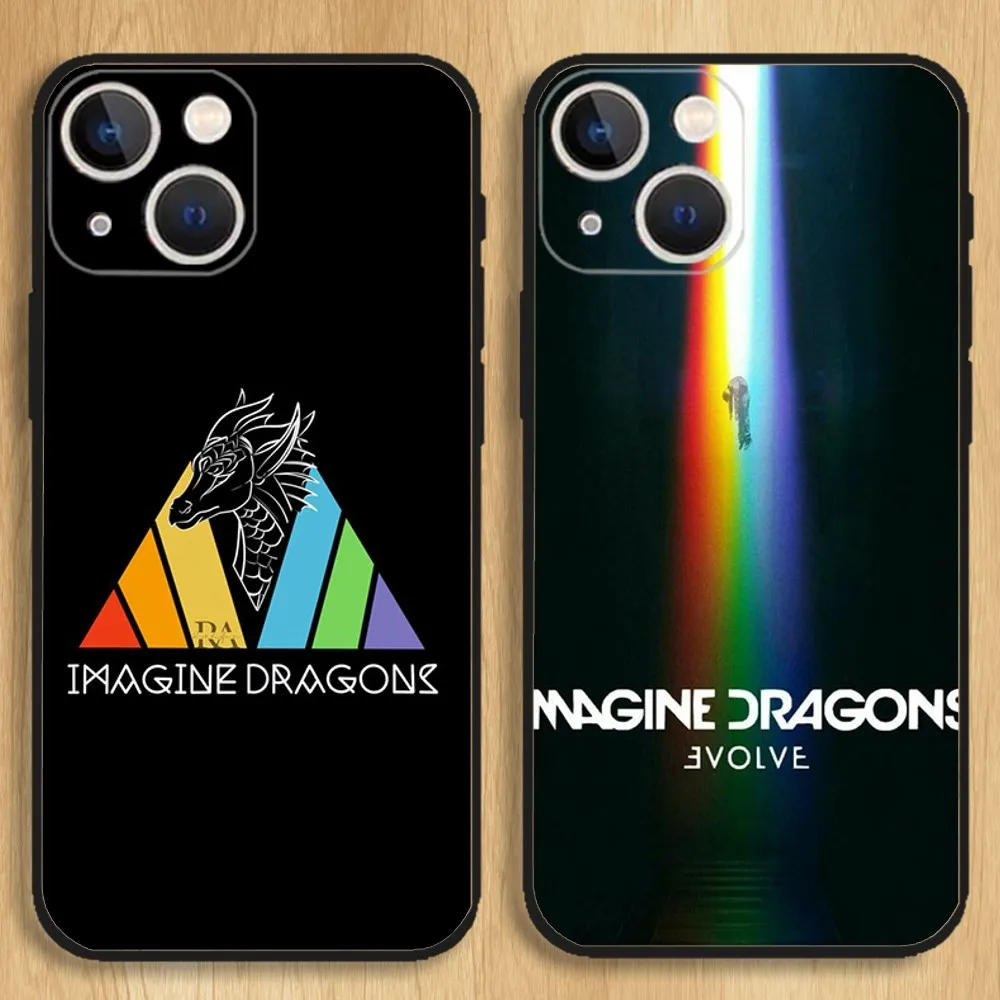 Imagine Dragons Rock Band Custodia Per Telefono Per Iphone15,14,13,12,11,Pro,Max,Plus,Mini,X,Xs,Xr,8,7,6,S,Plus,Se Custodia Morbida Nera