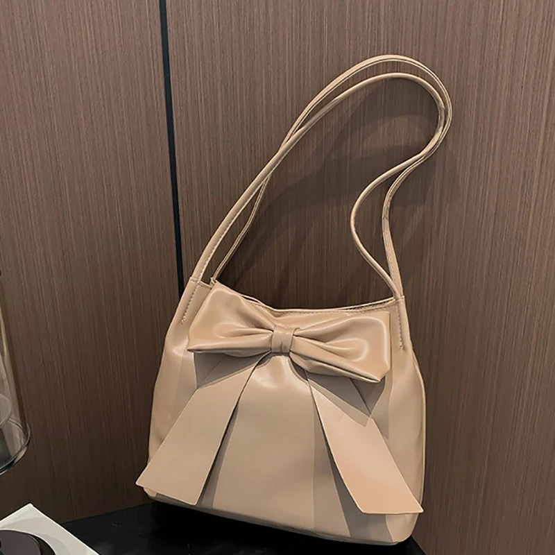 Bow Handlebags For Women Shoulder Bags Leisure Armpit Bag Shopping Versatile Bags Dumpling Handbag Female Hand Bags