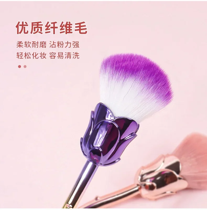 Description Picture 6 of itemRose Nail Dust Brush Flower Nail Art Brush Round Small Gel Polish Cleaning Brushes Cosmetic Brush Nail Accesories Tools