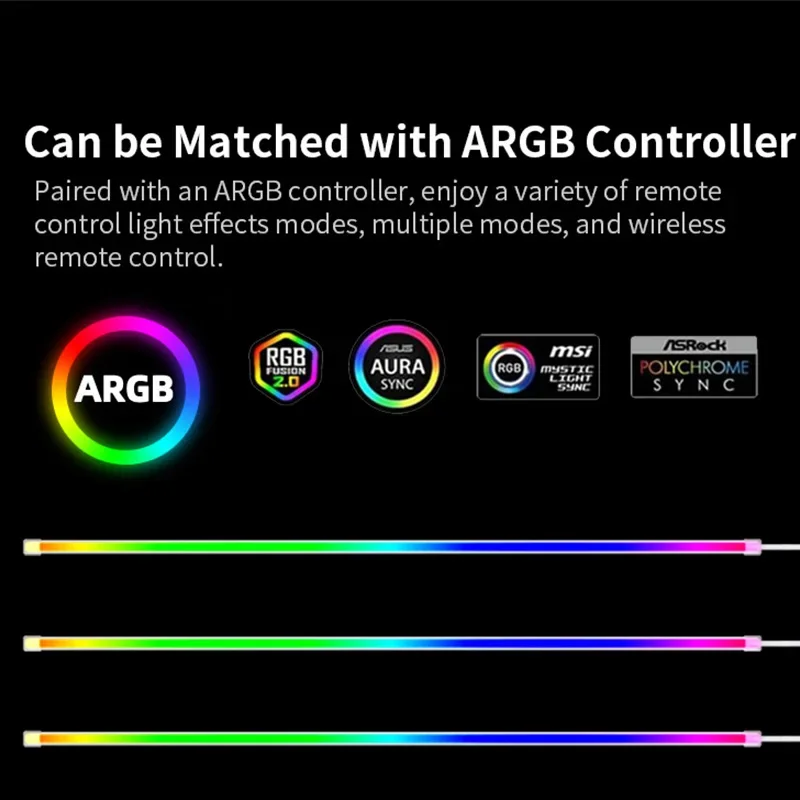 รูปสินค้า แถบไฟ LED ARGB ยืดหยุ่น 40 ซม. ตกแต่งเคสคอม 5V 3PIN