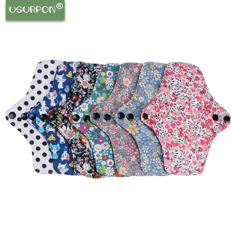 

[Usurpon]1PC Small Reusable Women Cotton Cloth Washable Menstrual Pad Leak-Proof 18*20CM Sanitary Napkin Nappy Towel Pad