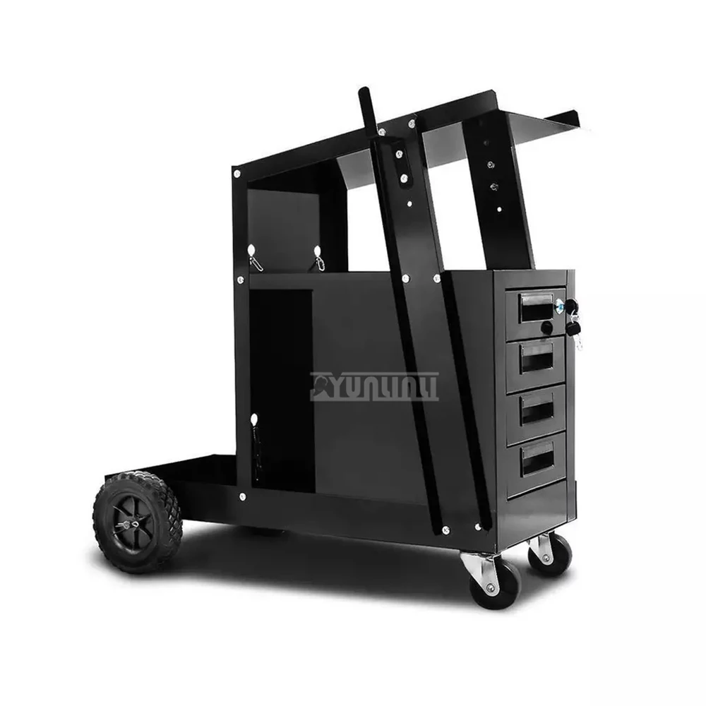 Welding Trolley Cart Mobile Welding Machine Tool Cart Four-layer Drawer with Handle