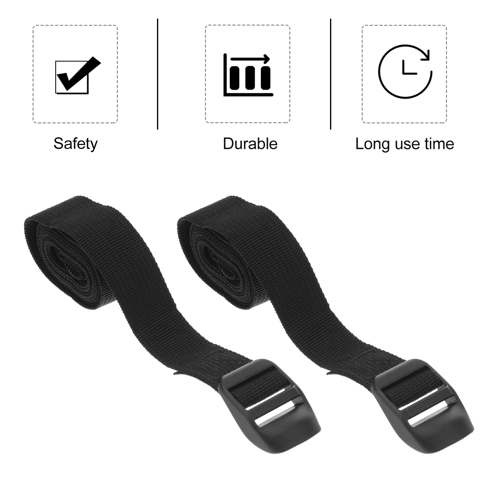 Cargo Straps Cargo Tie Down Strap Tie Down Straps Lashing Strap 3pcs 1.5m Practical Tie Down Strap Strong Ratchet Belt Suitcase Safety Strap Cargo Lashing with Press Buckle for Outdoor (Black)