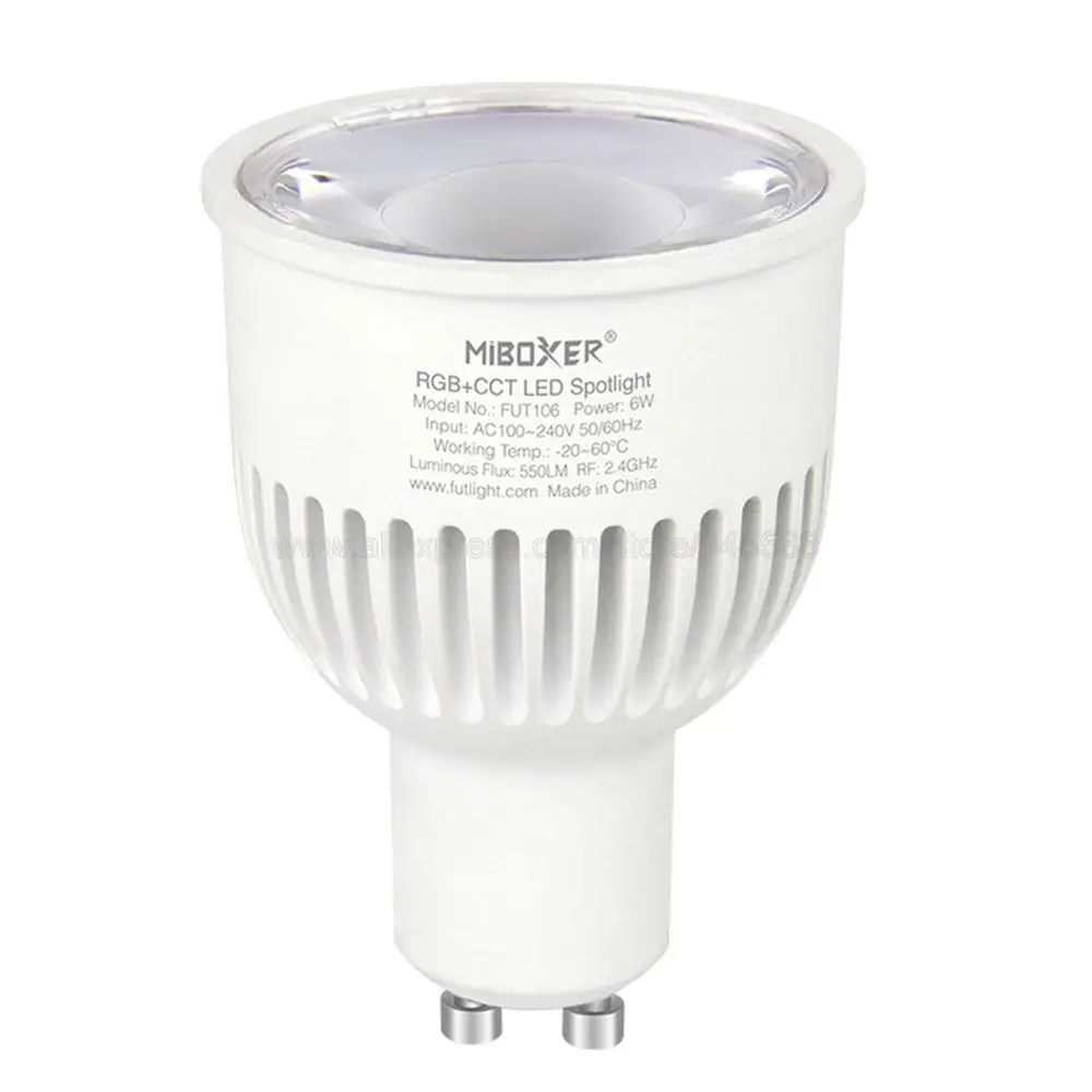 MiBoxer 6W GU10 RGB+CCT LED SpotLight Bulb FUT106
