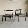 Dining Chairs Set of 2, Mid Century Modern Kitchen & Dining Chairs | Woven Rope Seat with Solid Wood Legs for Home, Outdoor Use 1