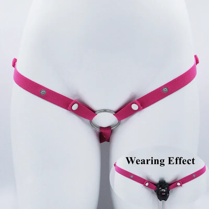 Penis Chastity Cage Male Penis Ring Chastity Cage Anti-off Device Elastic Band
