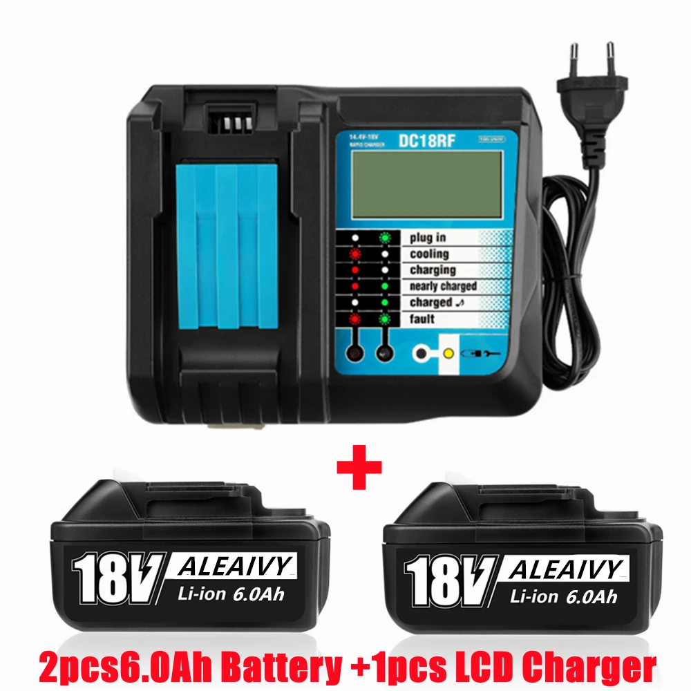 

Makita 18V Battery Rechargeable Lithium ion Battery 18V6A For BL1840 BL1850 BL1830 BL1860B LXT400 Makita 18V DC18RF 18650Battery