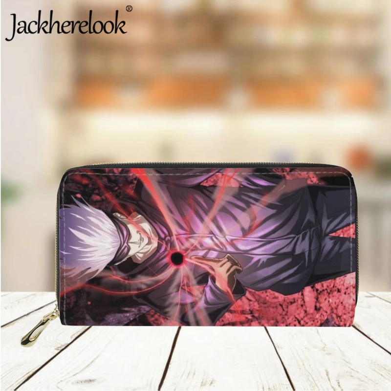 

Jackherelook Women's Trendy Wallet Japan Anime Jujutsu Kaisen Gojo Satoru Purse Fashion Casual Teen Girls Long Leather Money Bag