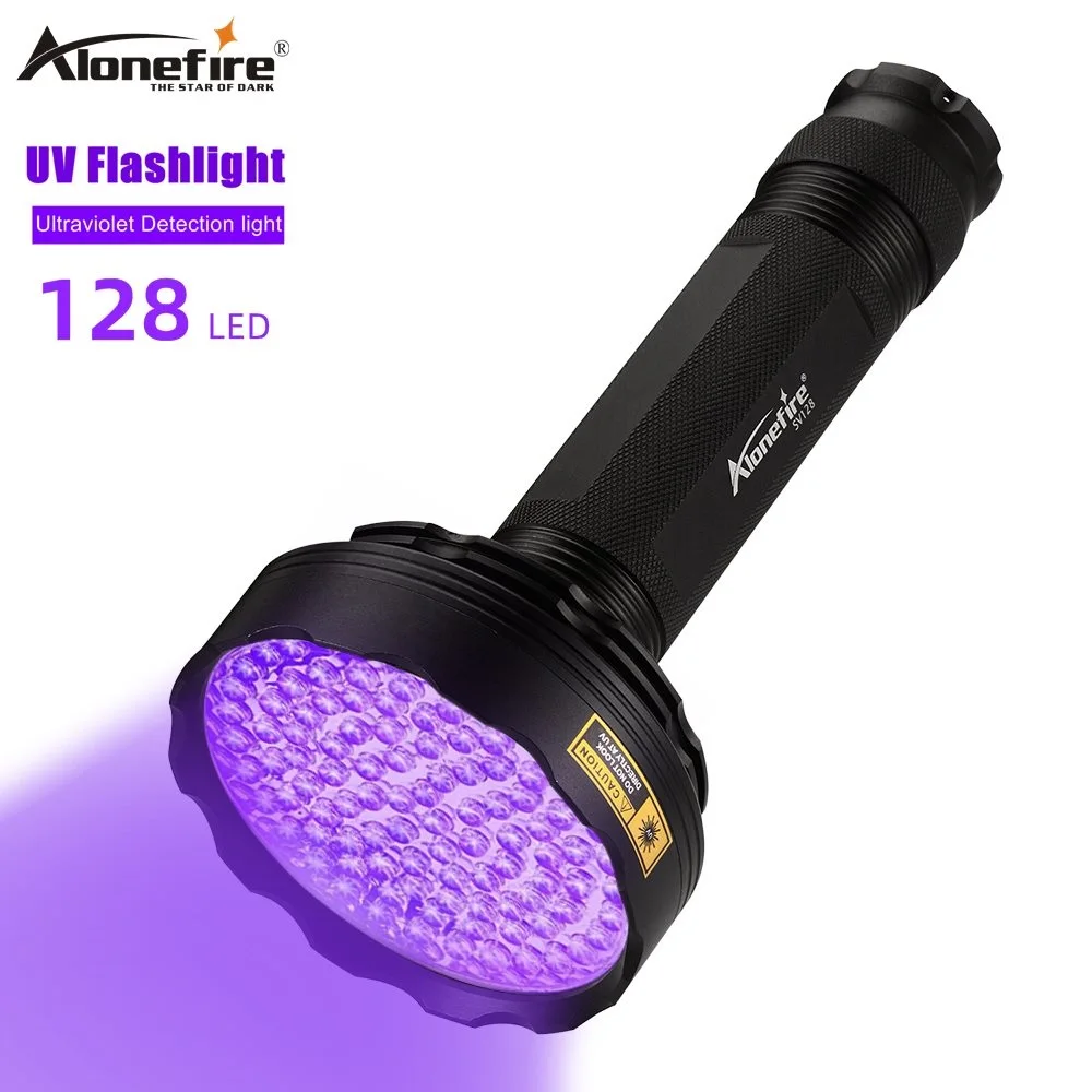

Alonefire SV128 LED UV Flashlight Ultraviolet Torch 128 LED 385-395nm Ultraviolet Light for Dry Pets Urine Stain