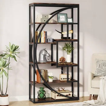Industrial 5-Tier Etagere Bookcase 1