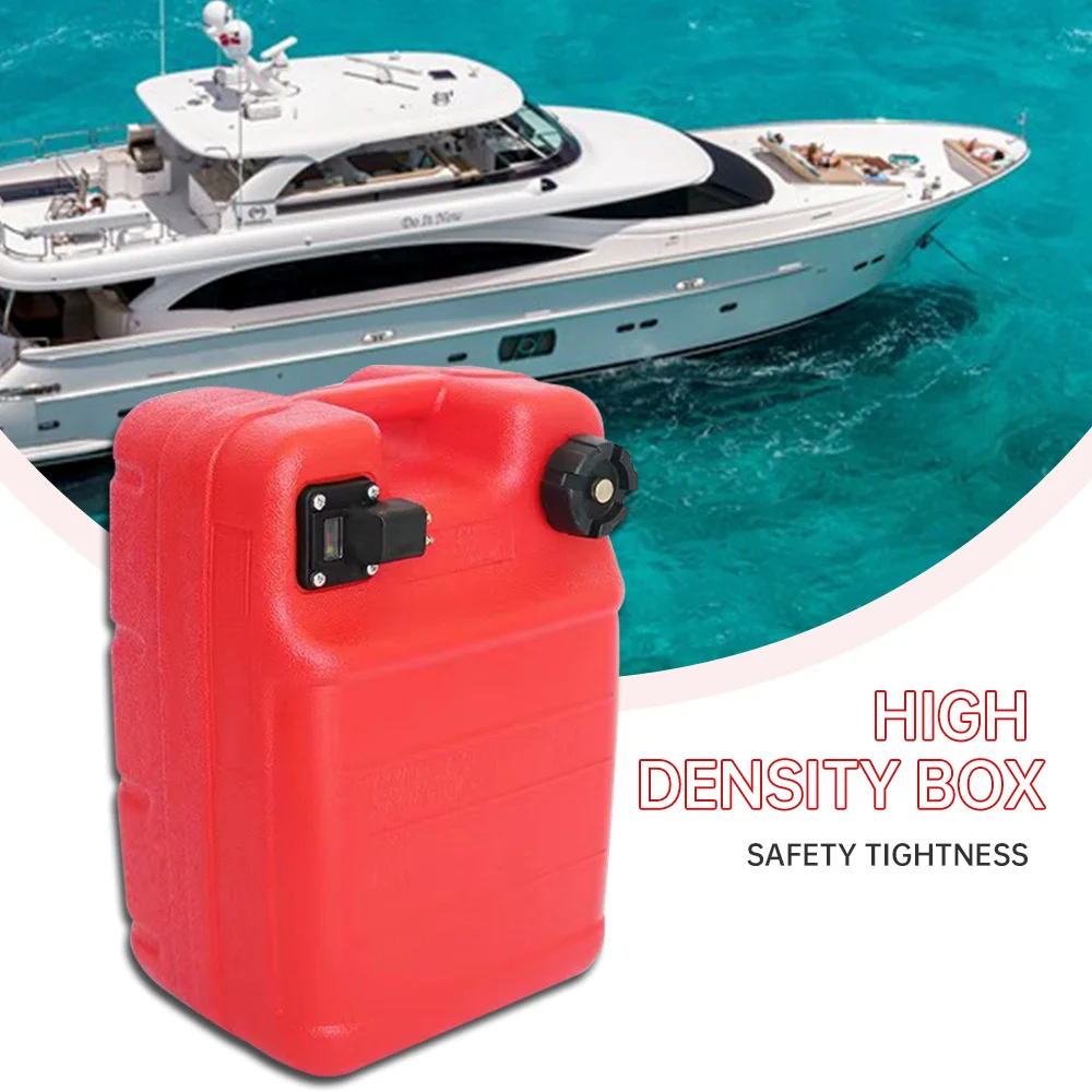 12L For Portable Boat Yacht Red Plastic Engine Marine Outboard Fuel Tank  Oil Box With Fuel Hose Connector For YAMAHA