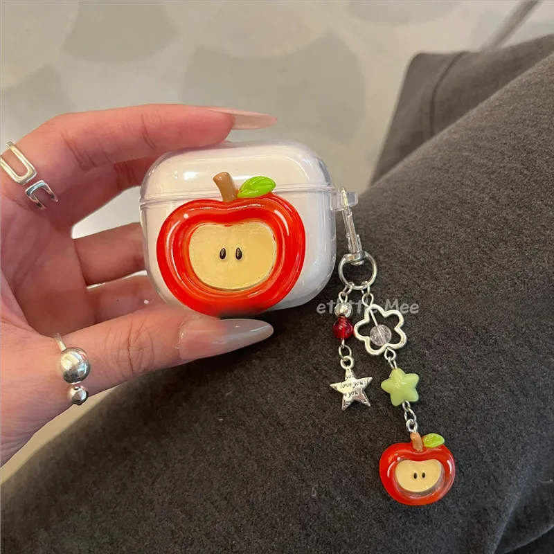 Adorable Fruit-Themed Earphone Case with Keychain for Wireless Bluetooth Headsets